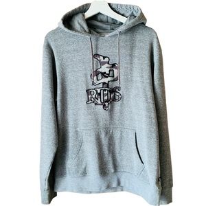 RED DRAGON Men’s Hoodie in Grey with Chest Logo and Front Pouch Pocket